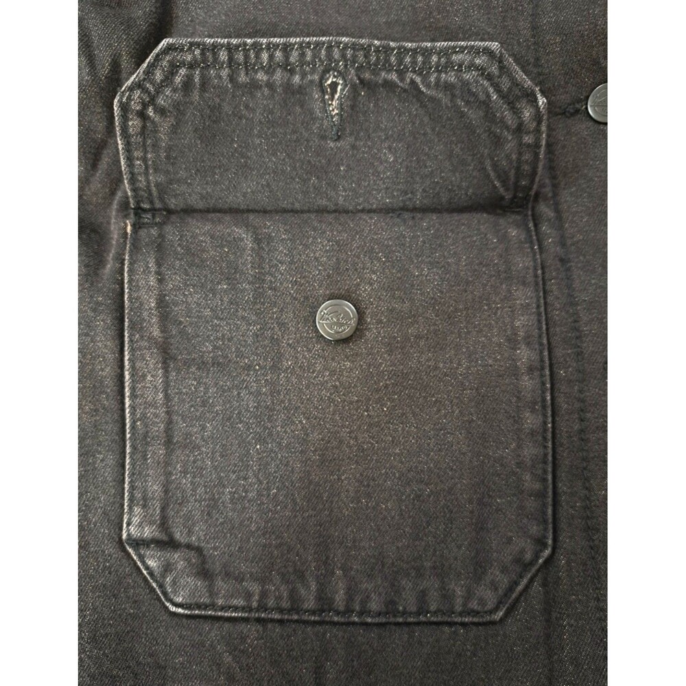 Woolrich Womens Luxe Denim Trucker Jacket Faux Shearling Lined Black Wash Size M - Picture 15 of 16